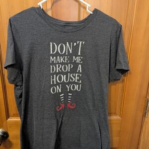 Dark Gray Graphic Tee with Quote